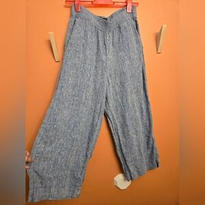 Tahari Wide Leg Linen Pants